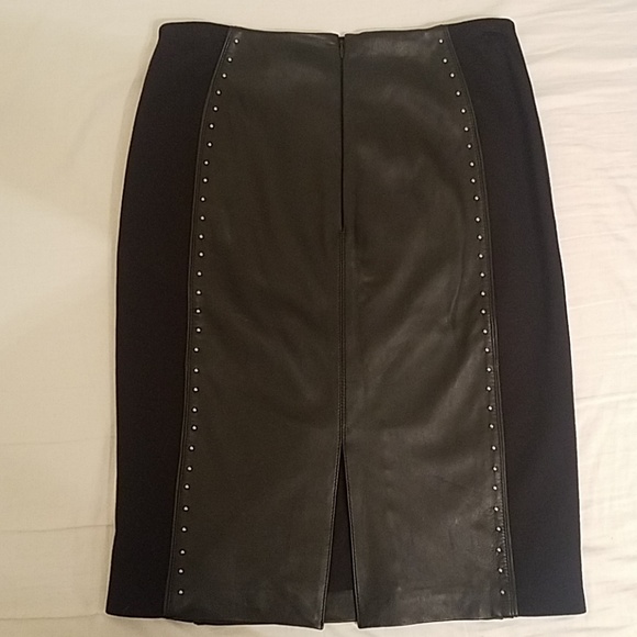 NWT WHBM Leather Studded Pencil Skirt - Picture 2 of 3